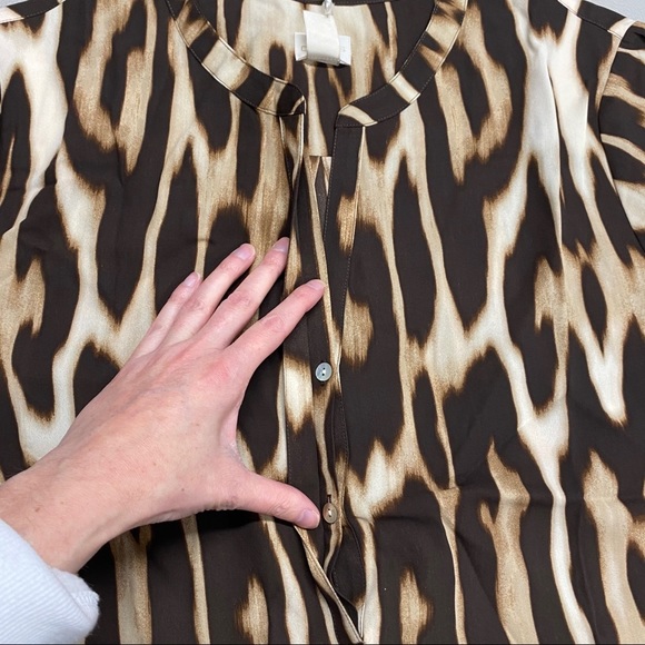 Chico's Chic Ocelot Lola Top Shirt Blouse Animal - Picture 5 of 9